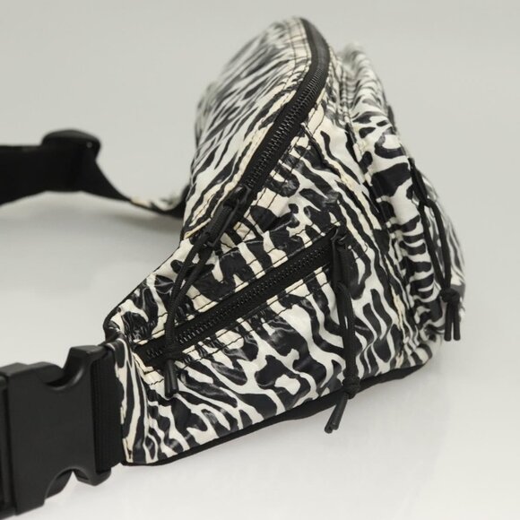 SAINT LAURENT Waist Bag Nylon Black White Auth - Picture 11 of 15